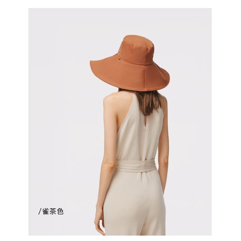 遮阳帽女防紫外线遮脸太阳帽子 雀茶色